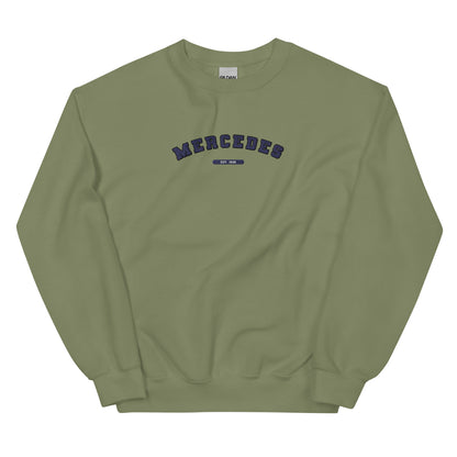 Embroidered Mercedes Varsity Sweatshirt