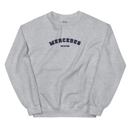 Embroidered Mercedes Varsity Sweatshirt